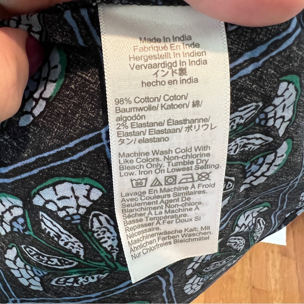J. Crew Black Dress with Teal Pattern, Long Sleeve Maxi with Pockets Size 8 NWT - Picture 12 of 12